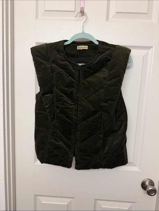 Democracy Jackets & Blazers - Democracy Olive Green Quilted Corduroy Vest